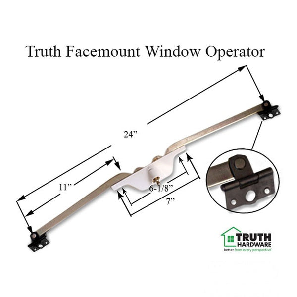 Truth Dual Arm, front mount, Awning Operator  - White - Truth Dual Arm, front mount, Awning Operator  - White