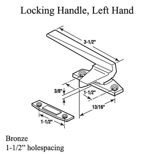 Locking Handle, Casement, Choose Handing - Bronze - Locking Handle, Casement, Choose Handing - Bronze