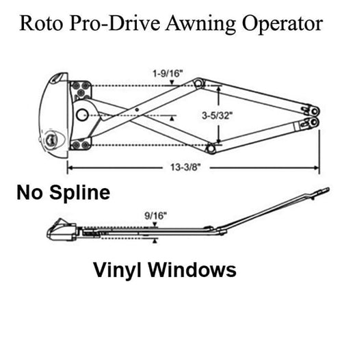 Roto Awning Operator,  Pro-Drive Series for Vinyl WIndows - Earth Brown - Roto Awning Operator,  Pro-Drive Series for Vinyl WIndows - Earth Brown