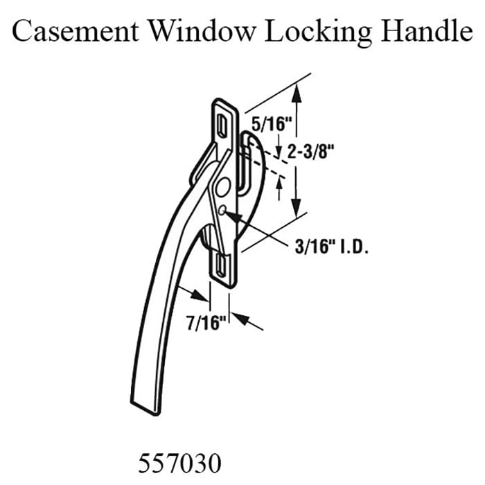 Casement Window Universal Locking Handle, 2-3/8î, Choose Color - Casement Window Universal Locking Handle, 2-3/8î, Choose Color