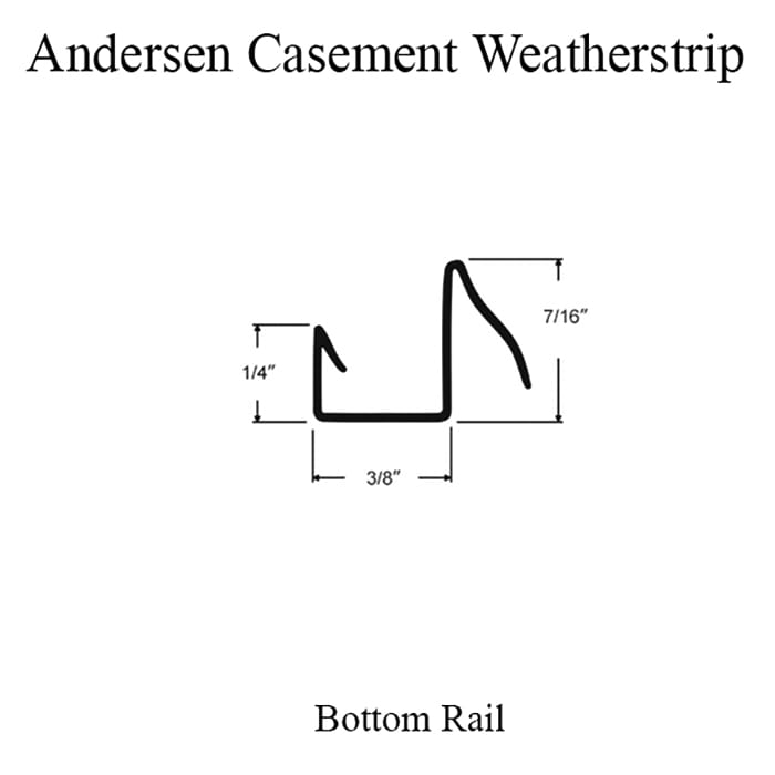 Andersen Primed Casement Windows, Weatherstrip Bottom Rail - Unit NO. WX1(77) - Andersen Primed Casement Windows, Weatherstrip Bottom Rail - Unit NO. WX1(77)