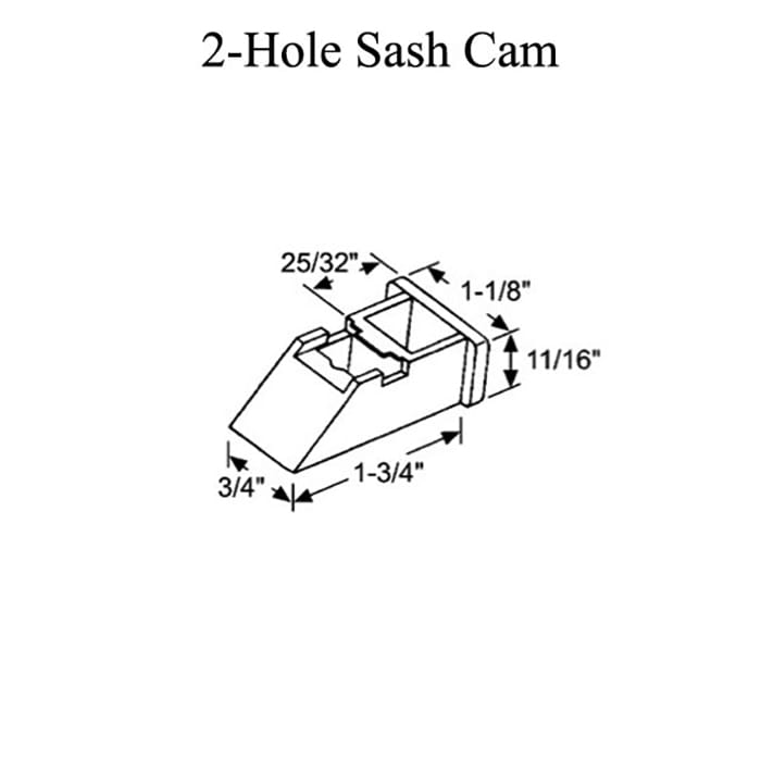 Sash Cam, 60 Series, 2 hole - White - Sash Cam, 60 Series, 2 hole - White
