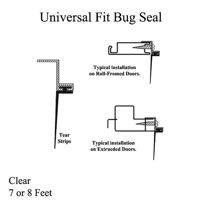 Universal Fit Bug Seal for Sliding Screen Door - 7 or 8 Feet, Clear - Universal Fit Bug Seal for Sliding Screen Door - 7 or 8 Feet, Clear