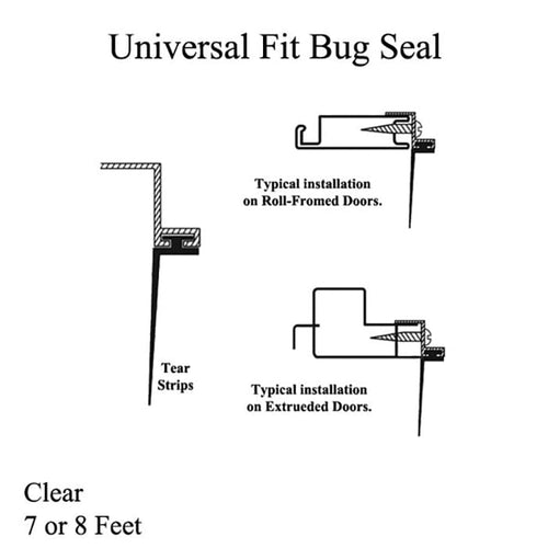 Universal Fit Bug Seal for Sliding Screen Door - 7 or 8 Feet, Clear - Universal Fit Bug Seal for Sliding Screen Door - 7 or 8 Feet, Clear