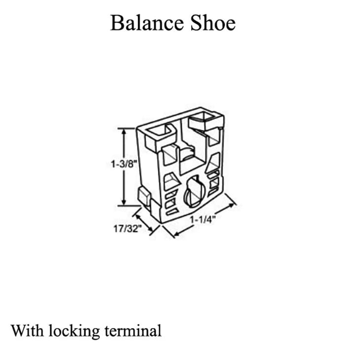 Balance Block, Pivot Lock Shoe for Tilt in window w/ locking terminal - Balance Block, Pivot Lock Shoe for Tilt in window w/ locking terminal