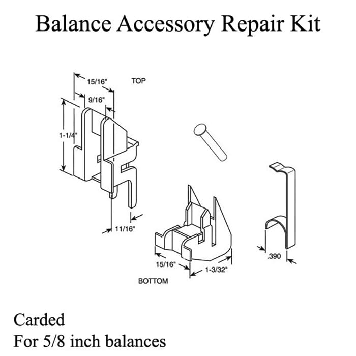 Repair Kit - Carded - for 5/8 inch channel balances - Repair Kit - Carded - for 5/8 inch channel balances
