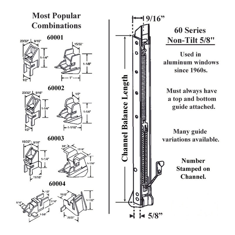 Acorn 60 Series Bottom Shoe Bracket for Channel Balance - Acorn 60 Series Bottom Shoe Bracket for Channel Balance