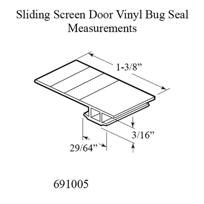 Vinyl Bug Seal for Sliding Screen Door - 7 Foot Roll, Black - Vinyl Bug Seal for Sliding Screen Door - 7 Foot Roll, Black