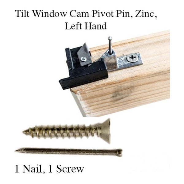 Tilt Window Cam Pivot Pin, Zinc, Left Hand - Mill Finish - Tilt Window Cam Pivot Pin, Zinc, Left Hand - Mill Finish