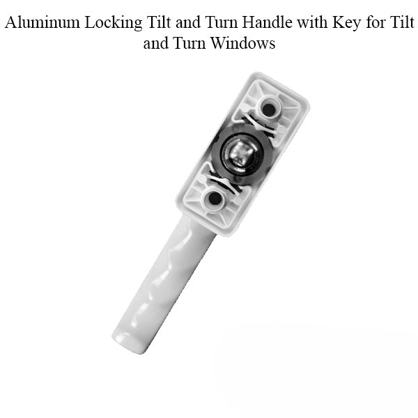 Aluminum Locking Tilt & Turn Handle with Key for Tilt & Turn Windows - White - Aluminum Locking Tilt & Turn Handle with Key for Tilt & Turn Windows - White