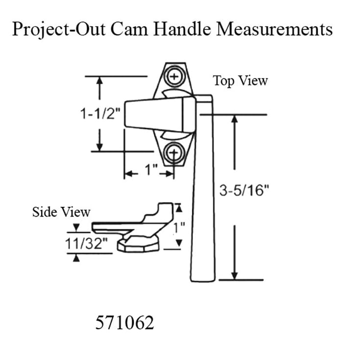 Project-Out two hole cam handle, Right Hand - Choose Color - Project-Out two hole cam handle, Right Hand - Choose Color