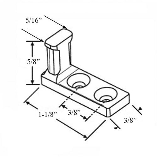 Tilt-In Window Locking Cam Pivot Pin, 2 hole Tilt Stud for Tilt-In wood windows - Zinc Diecast - Tilt-In Window Locking Cam Pivot Pin, 2 hole Tilt Stud for Tilt-In wood windows - Zinc Diecast