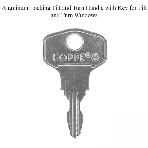Aluminum Locking Tilt & Turn Handle with Key for Tilt & Turn Windows - White - Aluminum Locking Tilt & Turn Handle with Key for Tilt & Turn Windows - White