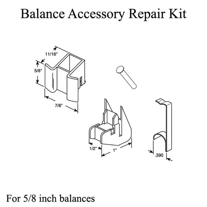 Channel Balance Accessory Repair Kit 5/8 Inch Balances - Channel Balance Accessory Repair Kit 5/8 Inch Balances