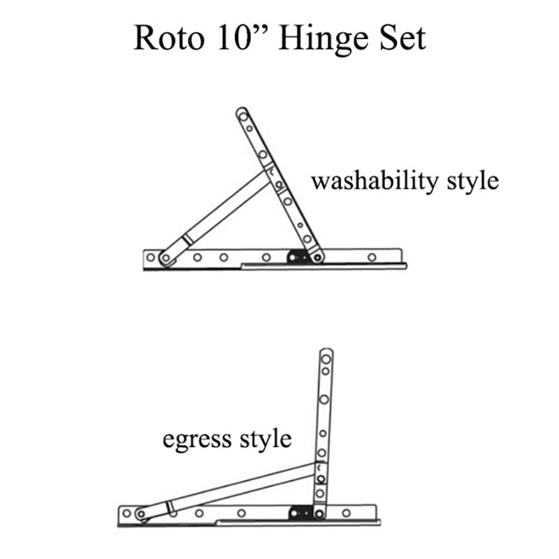 Roto 10 inch Left and Right Washability Hinge Set, HG05 Series - Roto 10 inch Left and Right Washability Hinge Set, HG05 Series