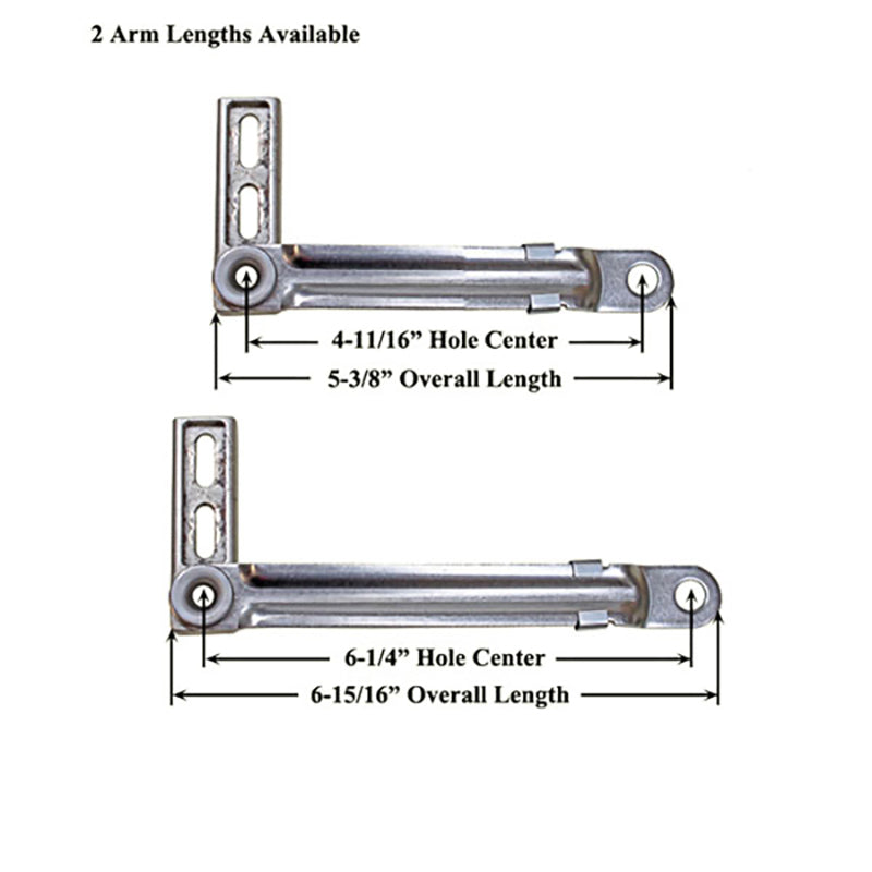 5-3/8 Inch Notched Stainless Steel Roto-Dyad Connecting Arm Bracket for Dyad Casement Operators - 5-3/8 Inch Notched Stainless Steel Roto-Dyad Connecting Arm Bracket for Dyad Casement Operators