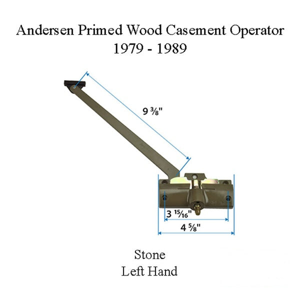 Andersen Casement Window Operator Left Primed Wood Casement Window 1979-1989 - Andersen Casement Window Operator Left Primed Wood Casement Window 1979-1989