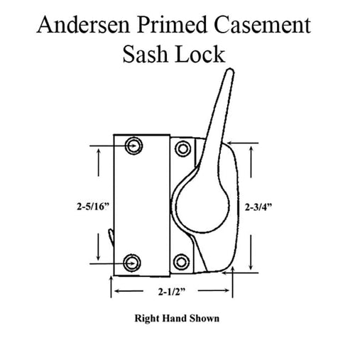 Sash Lock - Andersen Casement 1974-80, Right Hand - Stone - Sash Lock - Andersen Casement 1974-80, Right Hand - Stone