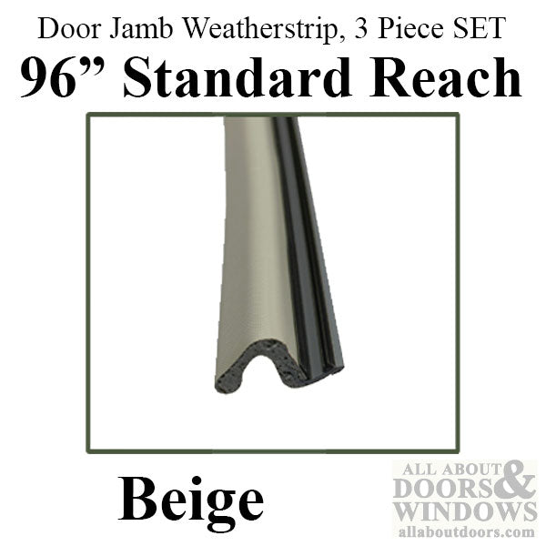 Door Jamb Weatherstrip, 96 inch Standard, 3 Piece SET, Choose Color - Door Jamb Weatherstrip, 96 inch Standard, 3 Piece SET, Choose Color