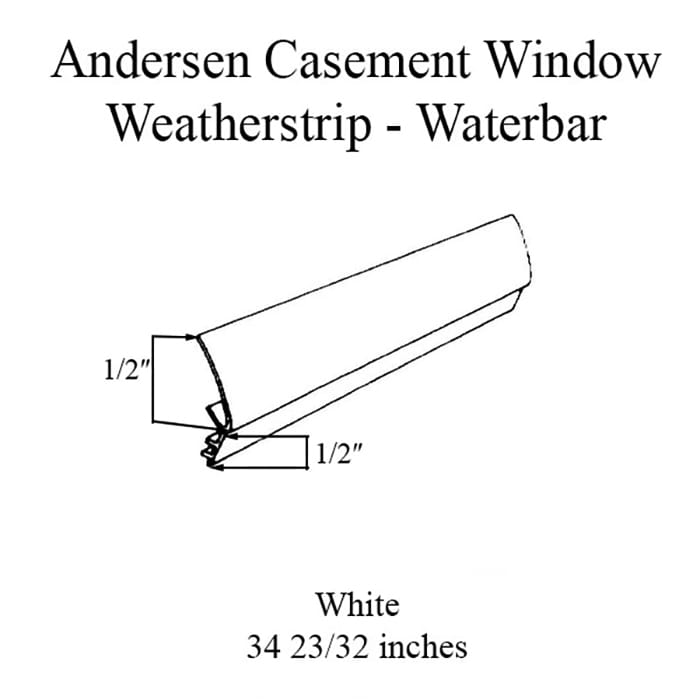 Andersen Perma-Shield Casement Windows - Weatherstrip - Waterbar - 34 23/32 inches - White - Andersen Perma-Shield Casement Windows - Weatherstrip - Waterbar - 34 23/32 inches - White