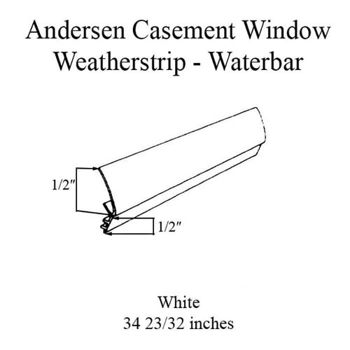 Andersen Perma-Shield Casement Windows - Weatherstrip - Waterbar - 34 23/32 inches - White - Andersen Perma-Shield Casement Windows - Weatherstrip - Waterbar - 34 23/32 inches - White