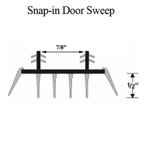 Door Sweep; Snap-In; 2 Barbs at 7/8 inches 4 Fins, 2 Drip Fins 36 in - Brown - Door Sweep; Snap-In; 2 Barbs at 7/8 inches 4 Fins, 2 Drip Fins 36 in - Brown