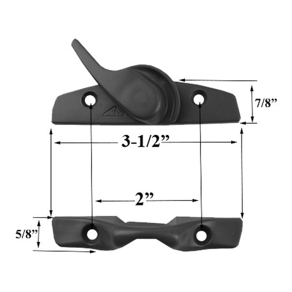 Sash Lock Kit, Andersen Sash Latch, Keeper, and Screws - Stone - Sash Lock Kit, Andersen Sash Latch, Keeper, and Screws - Stone