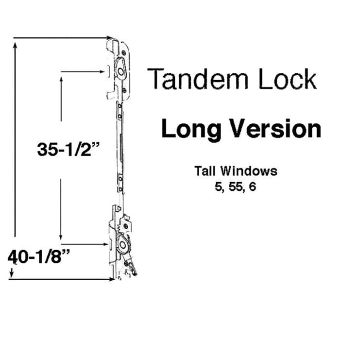 Andersen Tandem Replacement Casement Lock Long Left Hand Fits Casement Windows - Andersen Tandem Replacement Casement Lock Long Left Hand Fits Casement Windows