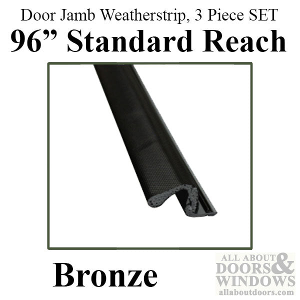 Door Jamb Weatherstrip, 96 inch Standard, 3 Piece SET, Choose Color - Door Jamb Weatherstrip, 96 inch Standard, 3 Piece SET, Choose Color