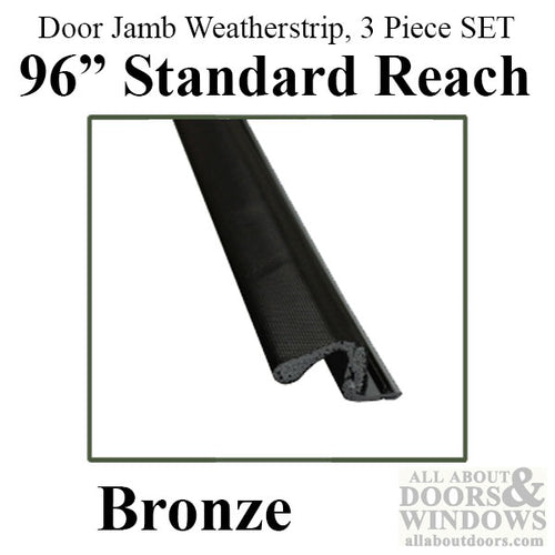 Door Jamb Weatherstrip, 96 inch Standard, 3 Piece SET, Choose Color - Door Jamb Weatherstrip, 96 inch Standard, 3 Piece SET, Choose Color