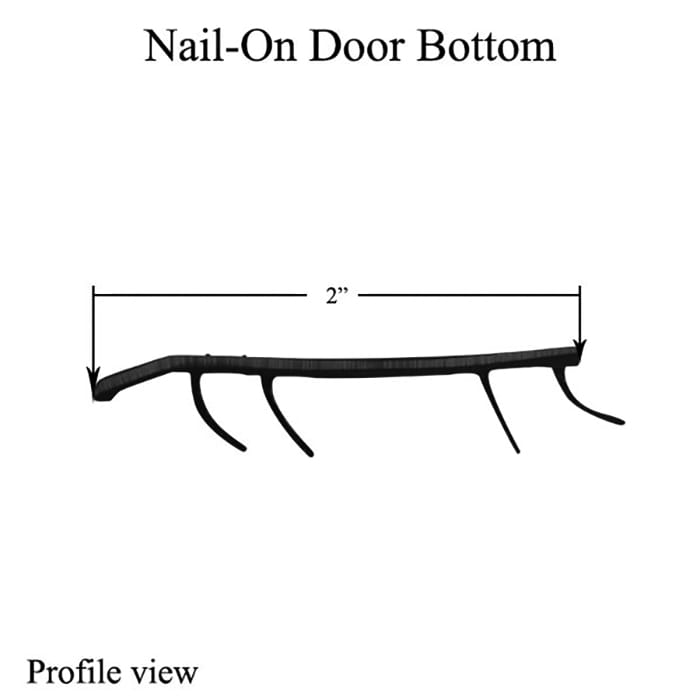 Door bottom, Vinyl Sweep, Weathershield Nail-On, 36-3/4 - Black Fins - Door bottom, Vinyl Sweep, Weathershield Nail-On, 36-3/4 - Black Fins