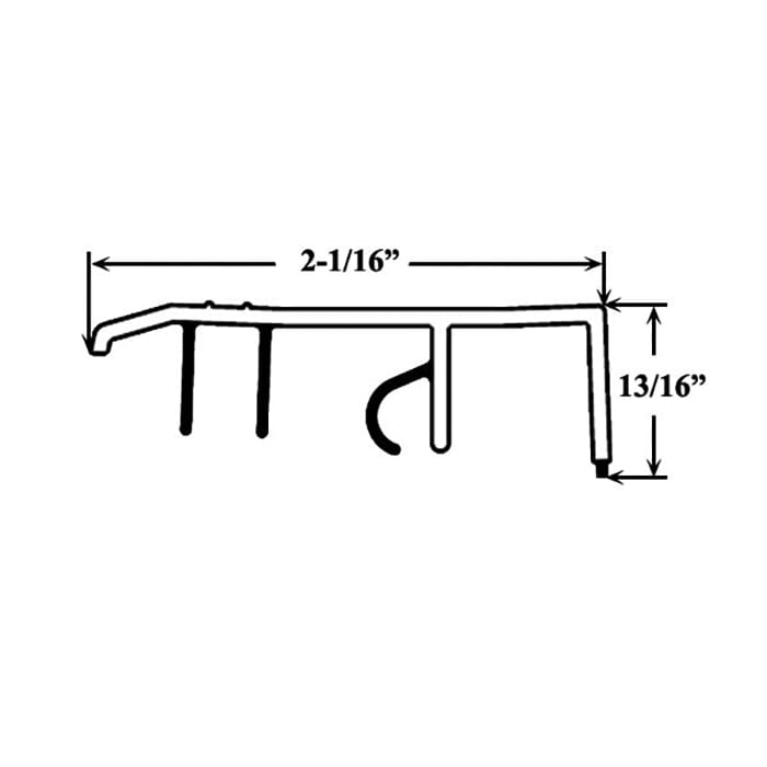 Inswing Bottom Sweep for Active Door - Brown, nail-on - Discontinued - Inswing Bottom Sweep for Active Door - Brown, nail-on - Discontinued