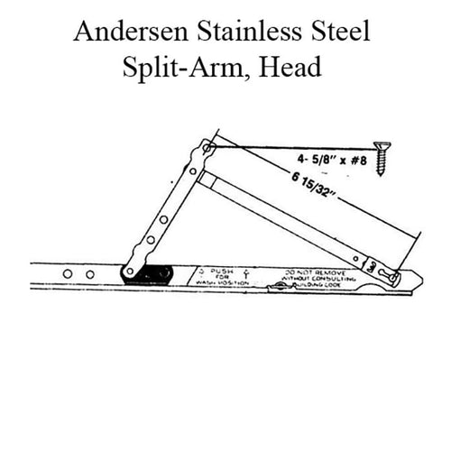 Hinge, PSC, Split Arm,1985, Stainless, Head, Left - Hinge, PSC, Split Arm,1985, Stainless, Head, Left