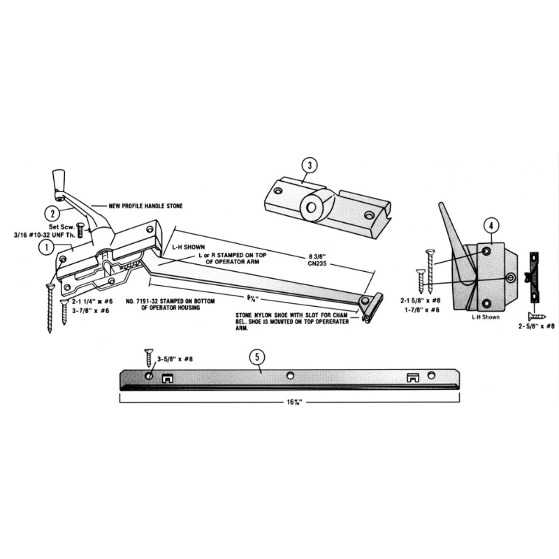 Andersen Casement Window Sash Lock, Perma-Shield 1979-95, LH - White - Andersen Casement Window Sash Lock, Perma-Shield 1979-95, LH - White