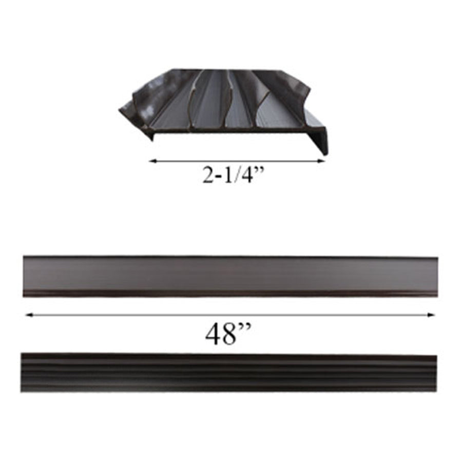 48 inch Vinyl Door Sweep for  2-1/4 door - Chocolate Brown - 48 inch Vinyl Door Sweep for  2-1/4 door - Chocolate Brown