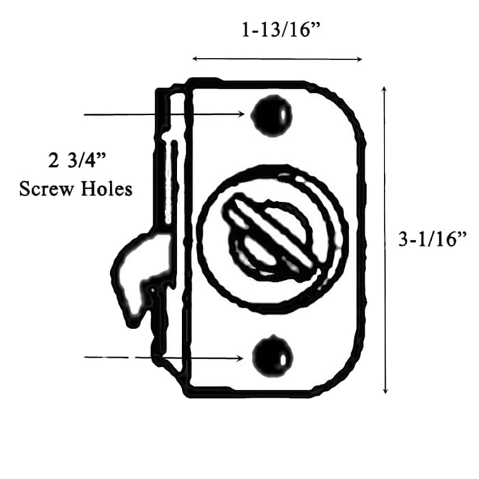 Andersen 2 Panel Patio Door Screen Latch / Lock - Satin Silver - Andersen 2 Panel Patio Door Screen Latch / Lock - Satin Silver
