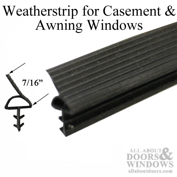Silverline Weather Seal for Awning and Casement Windows - 23ft. Piece - Black - Silverline Weather Seal for Awning and Casement Windows - 23ft. Piece - Black