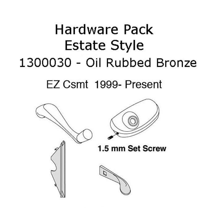 Andersen Window Hardware Pack For Estate Style EZ Casement Windows Oil Rubbed Bronze - Andersen Window Hardware Pack For Estate Style EZ Casement Windows Oil Rubbed Bronze