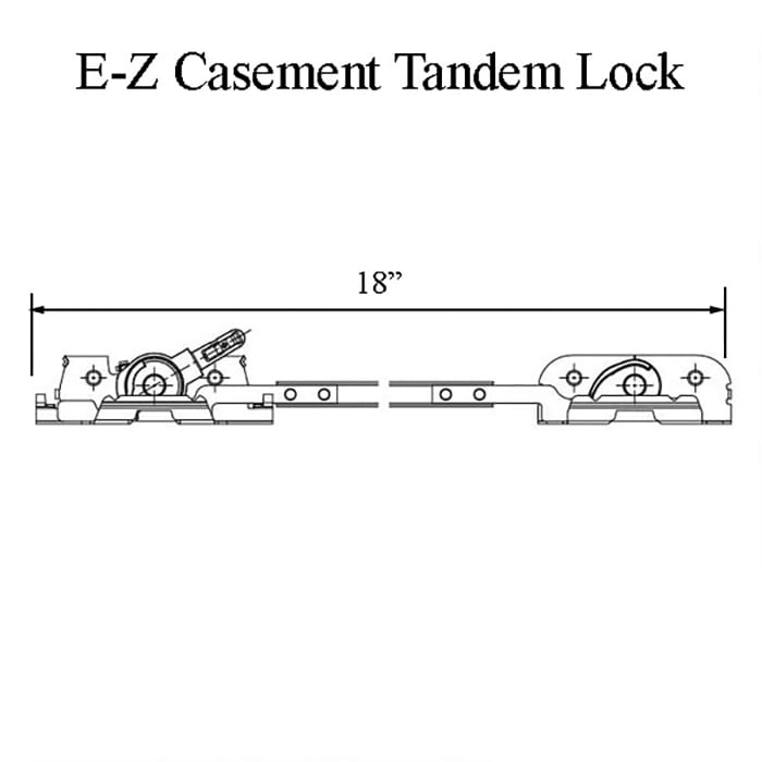 Andersen Perma-Shield Improved/E-Z Casement Lock - Tandem (Impact Resistant) - Right Hand - Andersen Perma-Shield Improved/E-Z Casement Lock - Tandem (Impact Resistant) - Right Hand