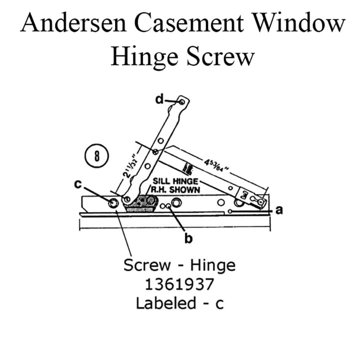 Andersen Perma-Shield Casement Window Hinge Screw, No. 7, 5/8