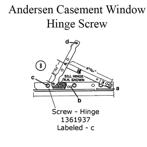 Andersen Perma-Shield Casement Window Hinge Screw, No. 7, 5/8