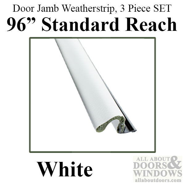 Door Jamb Weatherstrip, 96 inch Standard, 3 Piece SET, Choose Color - Door Jamb Weatherstrip, 96 inch Standard, 3 Piece SET, Choose Color