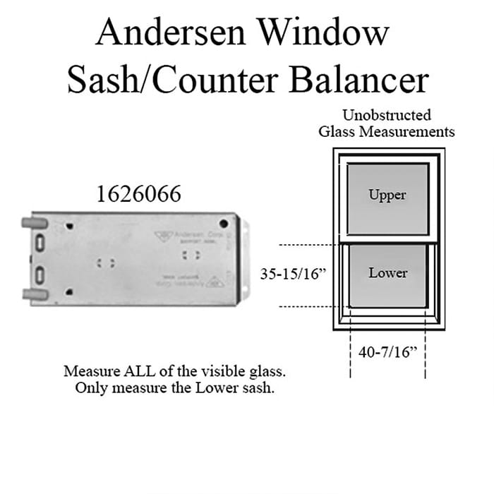 Andersen 200 Series Narroline Window Sash/Counter Balancer, Left Hand - L1427/33 - Andersen 200 Series Narroline Window Sash/Counter Balancer, Left Hand - L1427/33