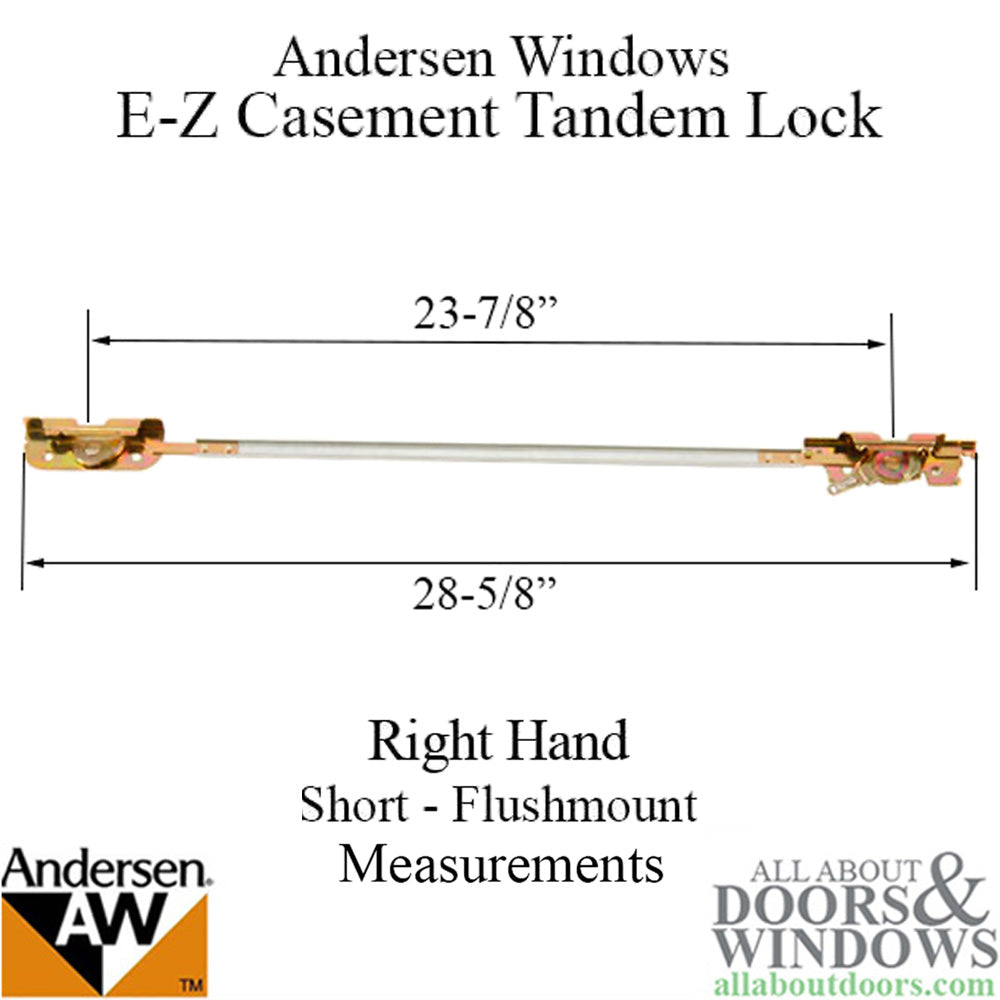 Andersen Window Tandem Lock Short Tandem Lock Flushmount For E-Z Casement Right Handed - Andersen Window Tandem Lock Short Tandem Lock Flushmount For E-Z Casement Right Handed