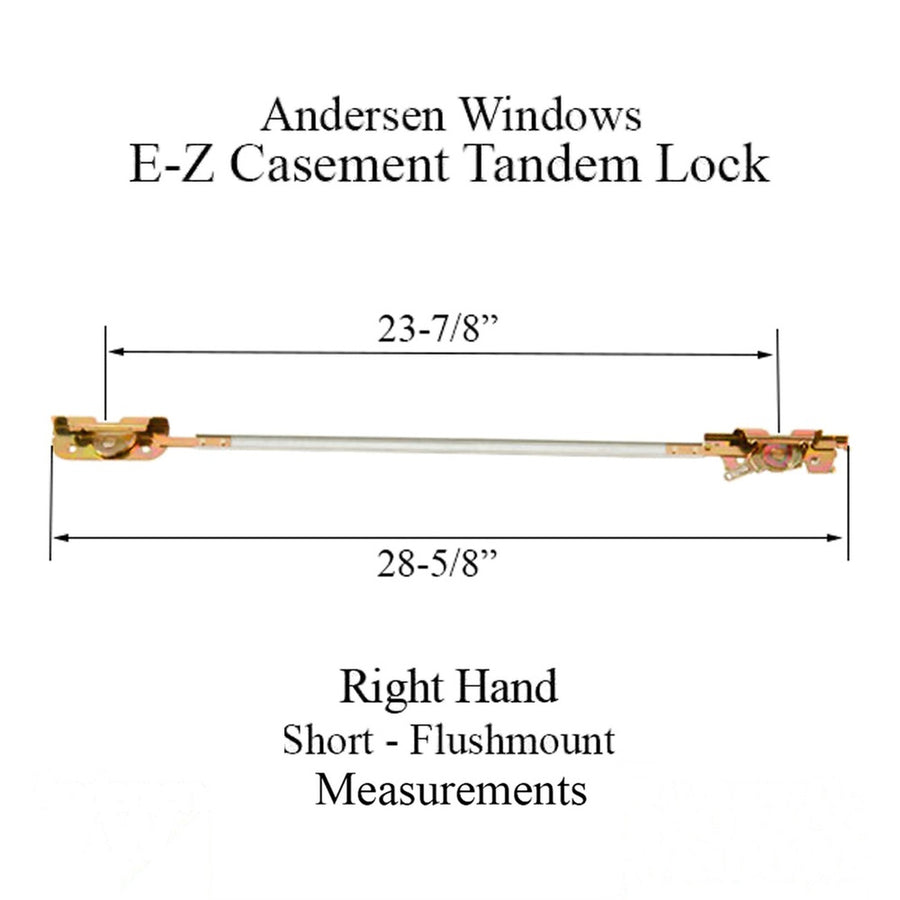 Andersen Window Tandem Lock Short Tandem Lock Flushmount For E-Z Casement Right Handed - Andersen Window Tandem Lock Short Tandem Lock Flushmount For E-Z Casement Right Handed