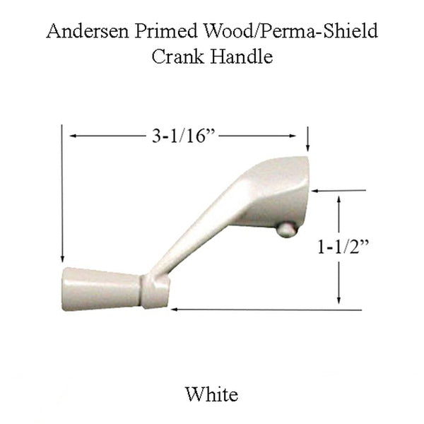 Andersen Window Primed Wood/Perma-Shield Crank Handle - White - Andersen Window Primed Wood/Perma-Shield Crank Handle - White