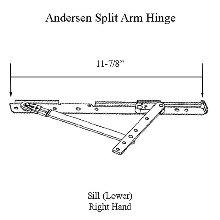 Andersen Casement Right-Hand Corrosion Resistant Split-Arm Sill Hinge - Andersen Casement Right-Hand Corrosion Resistant Split-Arm Sill Hinge