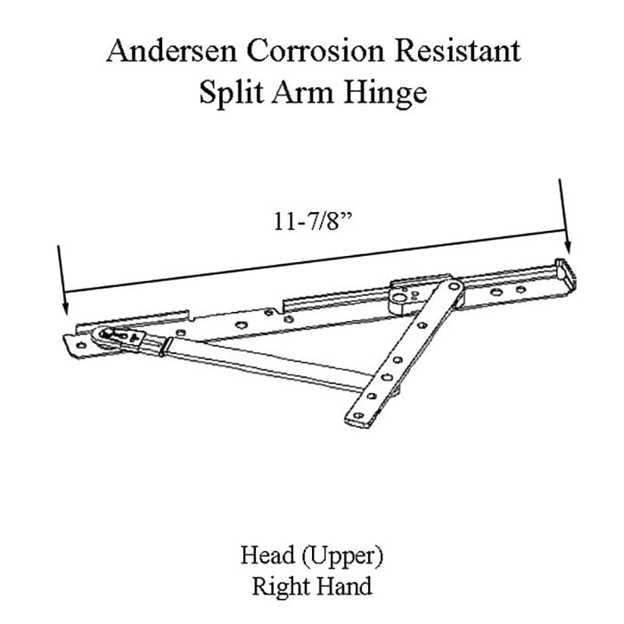 Andersen Awning/Casement Corrosion Resistant Right-Hand Split-Arm Head Hinge - Andersen Awning/Casement Corrosion Resistant Right-Hand Split-Arm Head Hinge