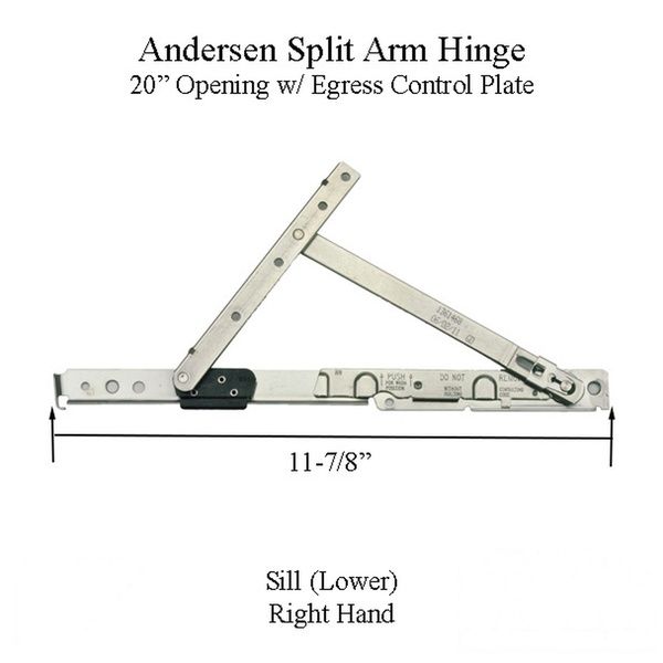 Andersen Right-Hand Split-Arm Sill Hinge, 20
