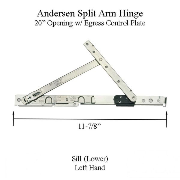 Andersen Sill Hinge Left-Hand Egress Split-Arm Sill Hinge 20 Inch Stainless Steel For Windows From 1966 To Present - Andersen Sill Hinge Left-Hand Egress Split-Arm Sill Hinge 20 Inch Stainless Steel For Windows From 1966 To Present